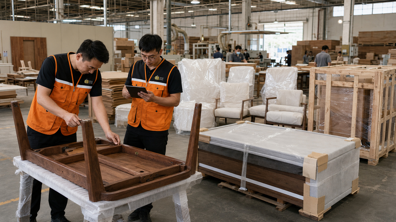 家具工厂批量验货与出口包装作业