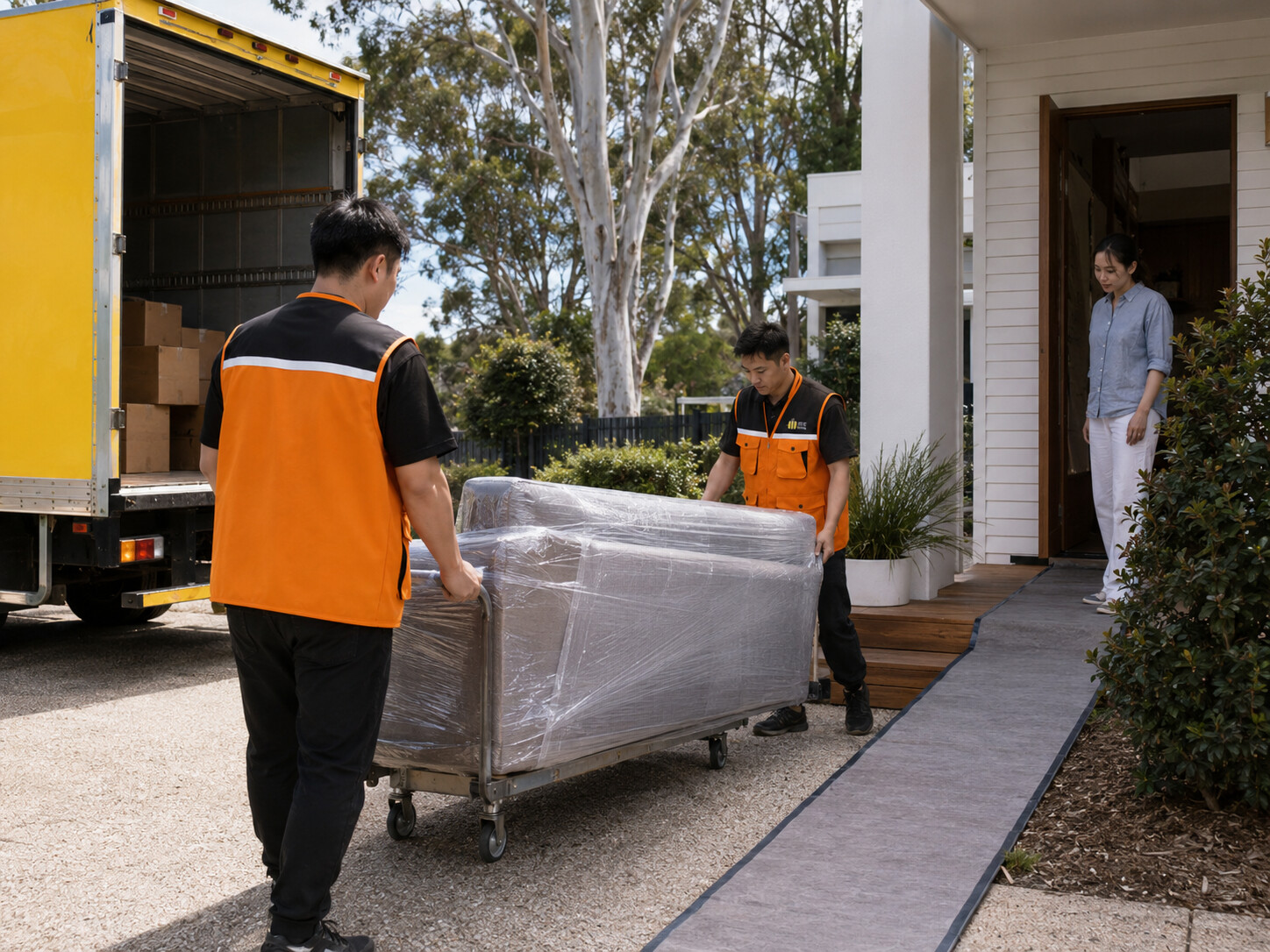 家具在澳大利亚住宅外完成尾程交接