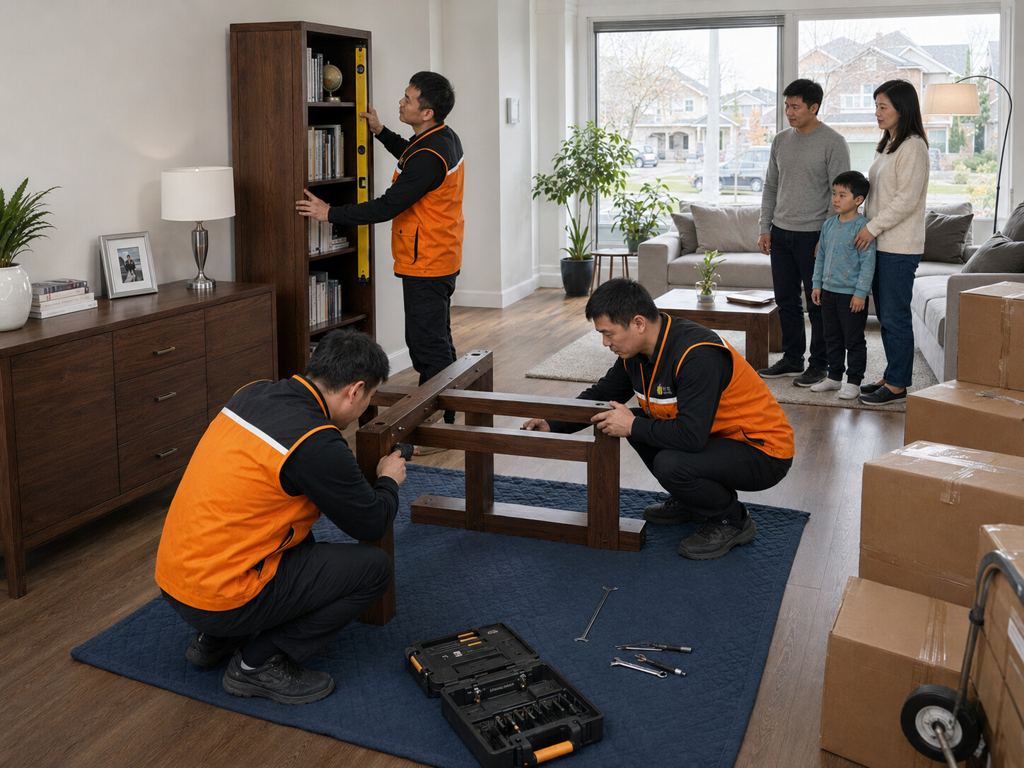海外住宅内家具安装摆位