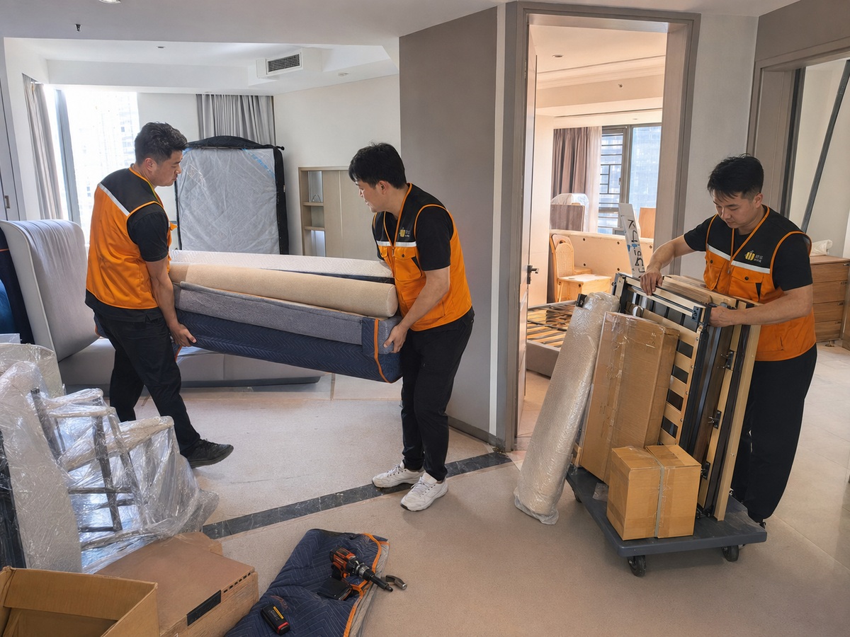 整屋家具分类包装和集中搬运作业
